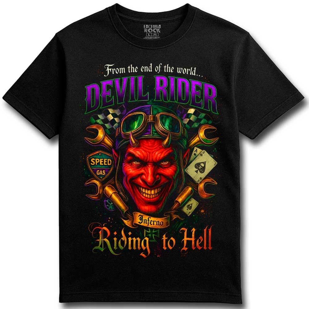 Camiseta para moteros «DEVIL RIDER» hombre, mujer y niño